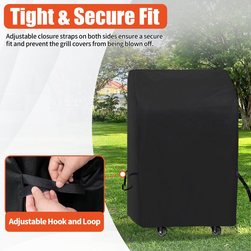 iCOVER Small Grill Cover 30 Inch, 600D Weatherproof BBQ Covers, Waterproof Outdoor Heavy Duty Protection for Gas Grills Smoker, Two Burner BBQ - Image 3